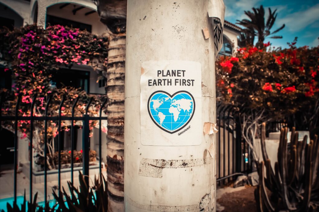 Planet Earth First sign. Photo by Photo Boards on Unsplash