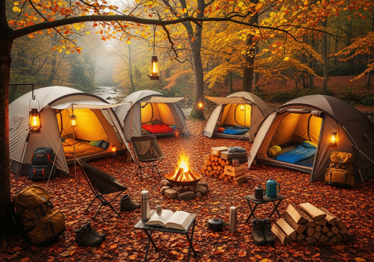 Best Family Tents for Autumn in a forest with autumn colours. Source: Rebecca Campbell