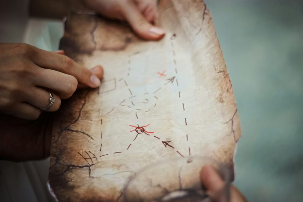 A treasure map. Autumn camping activities. Photo by Natalie on Unsplash