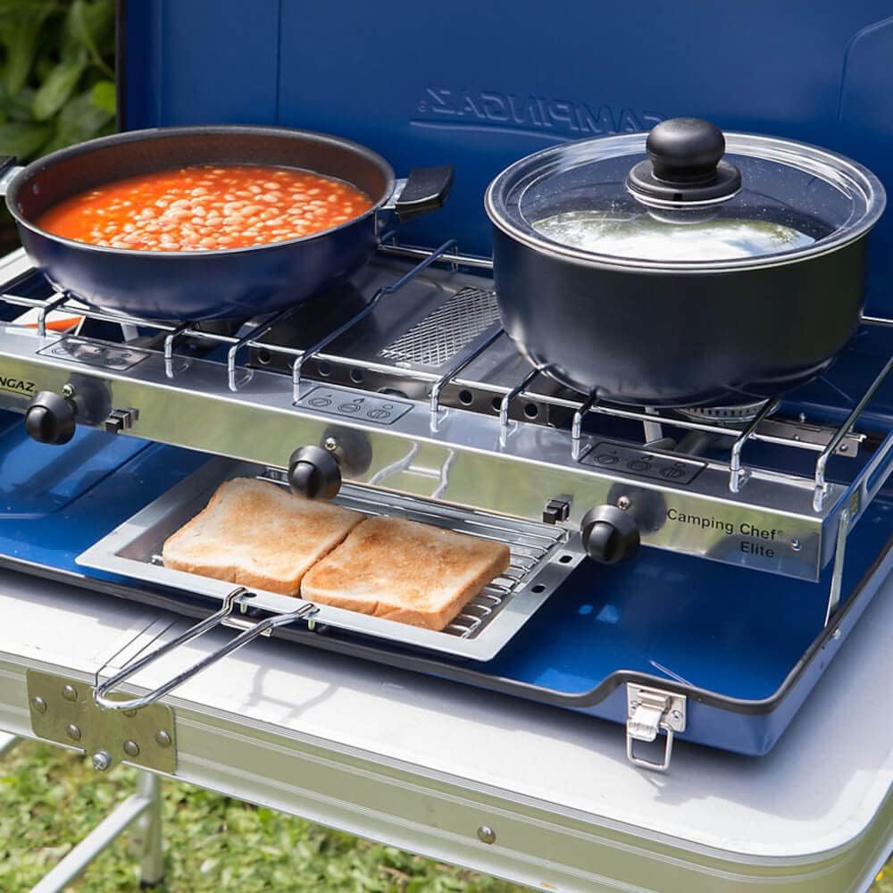 Campingaz Chef Folding Double Burner Stove and Grill. Source: Amazon