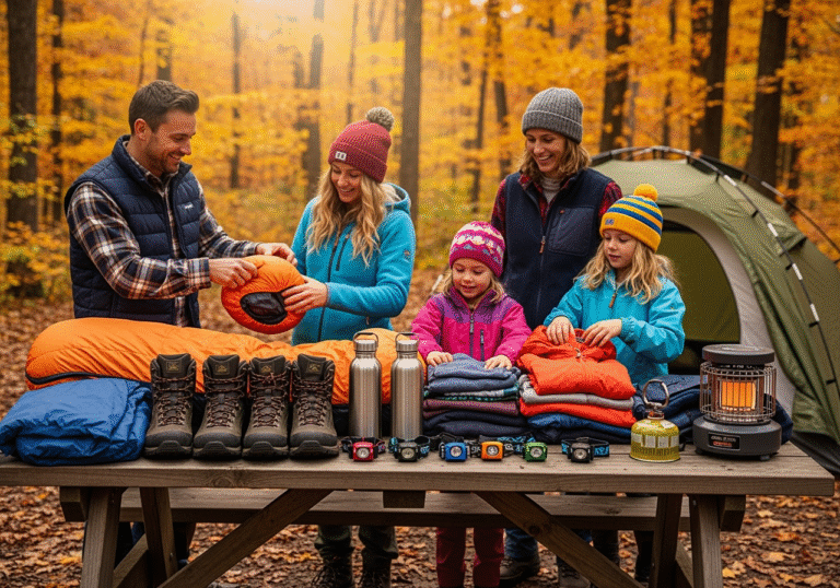 A family checking out their best autumn family gear. Source: Rebecca Campbell Ltd