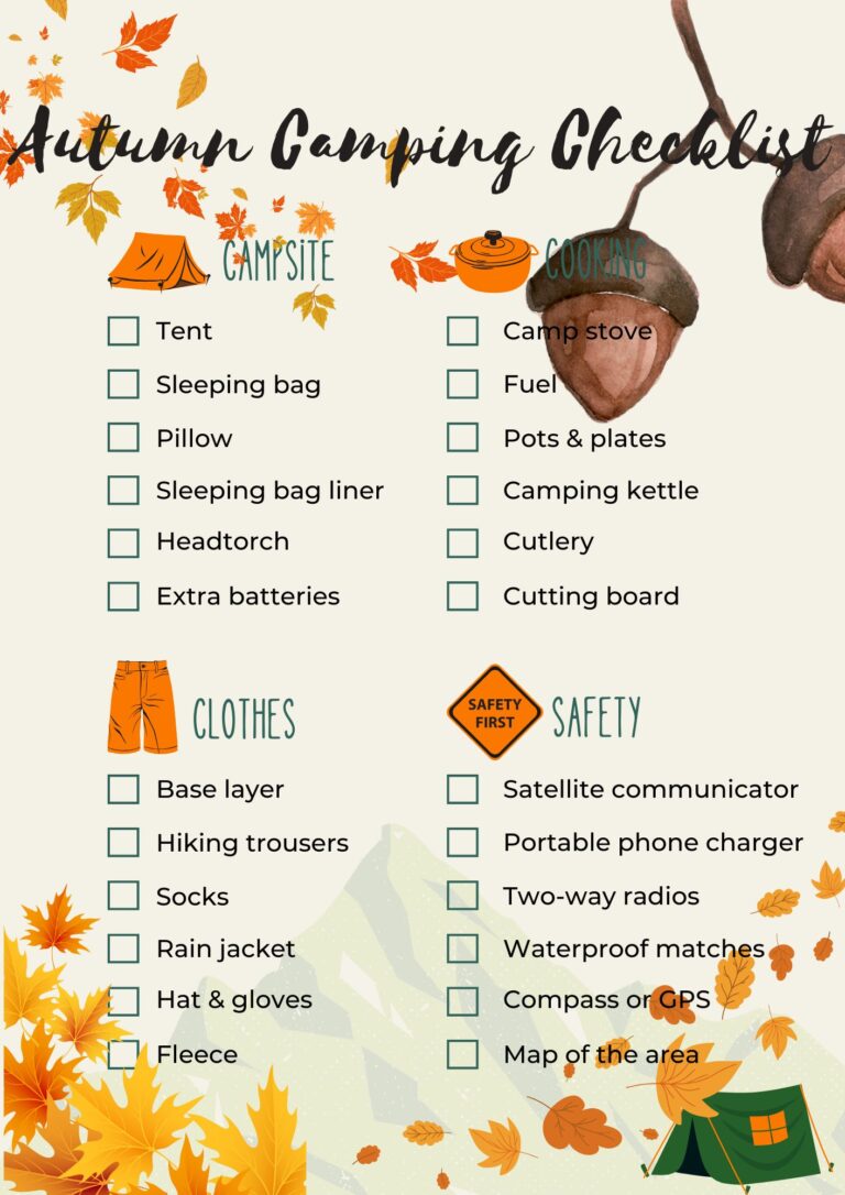 An autumn camping checklist. Source: Canva