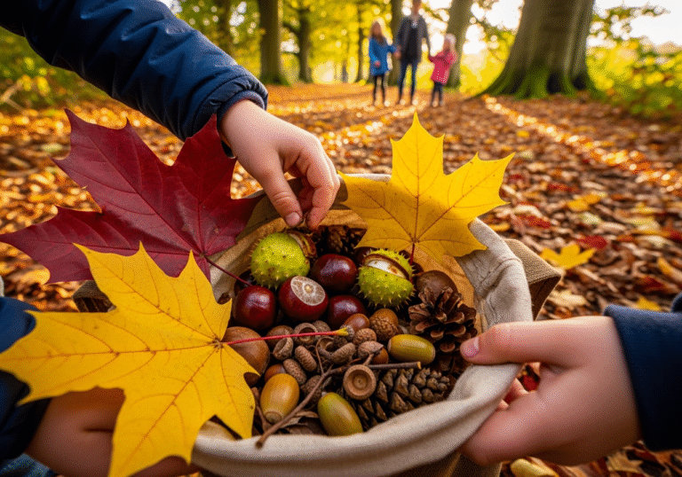 A close up of a basket filled with acorns and leaves. Source: Rebecca Campbell