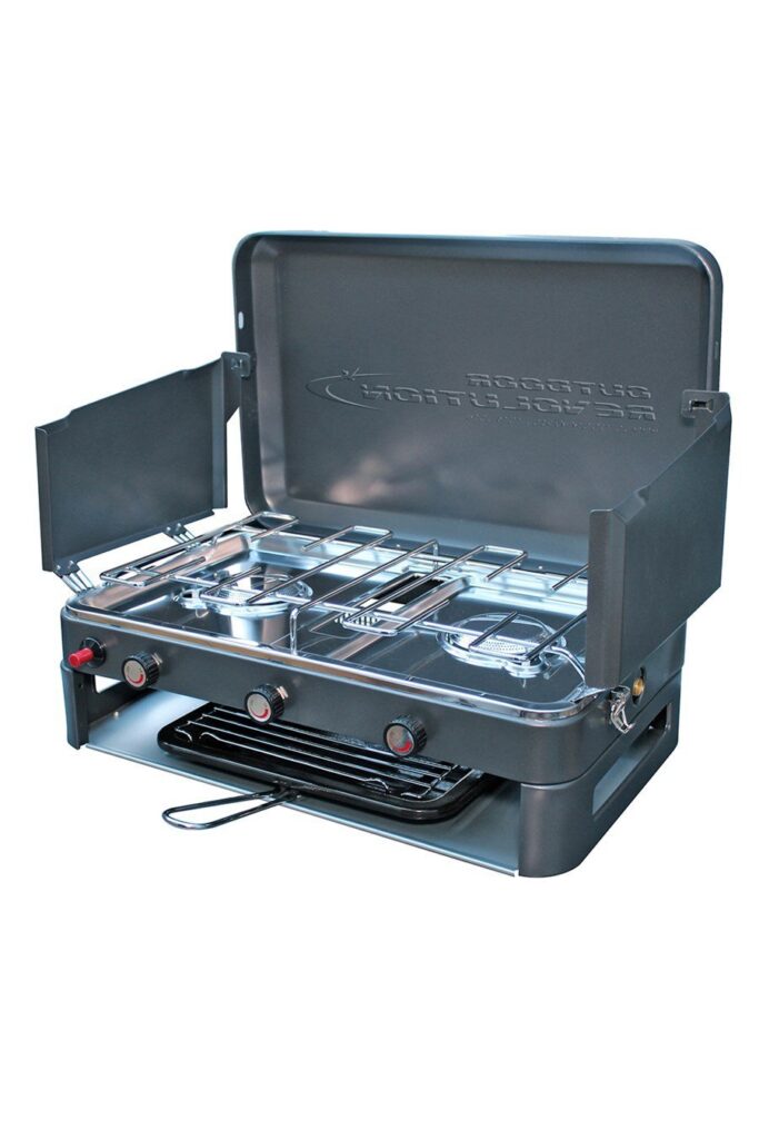 Outdoor Revolution Twin Burner Gas Stove & Grill. Source: Mountain Warehouse