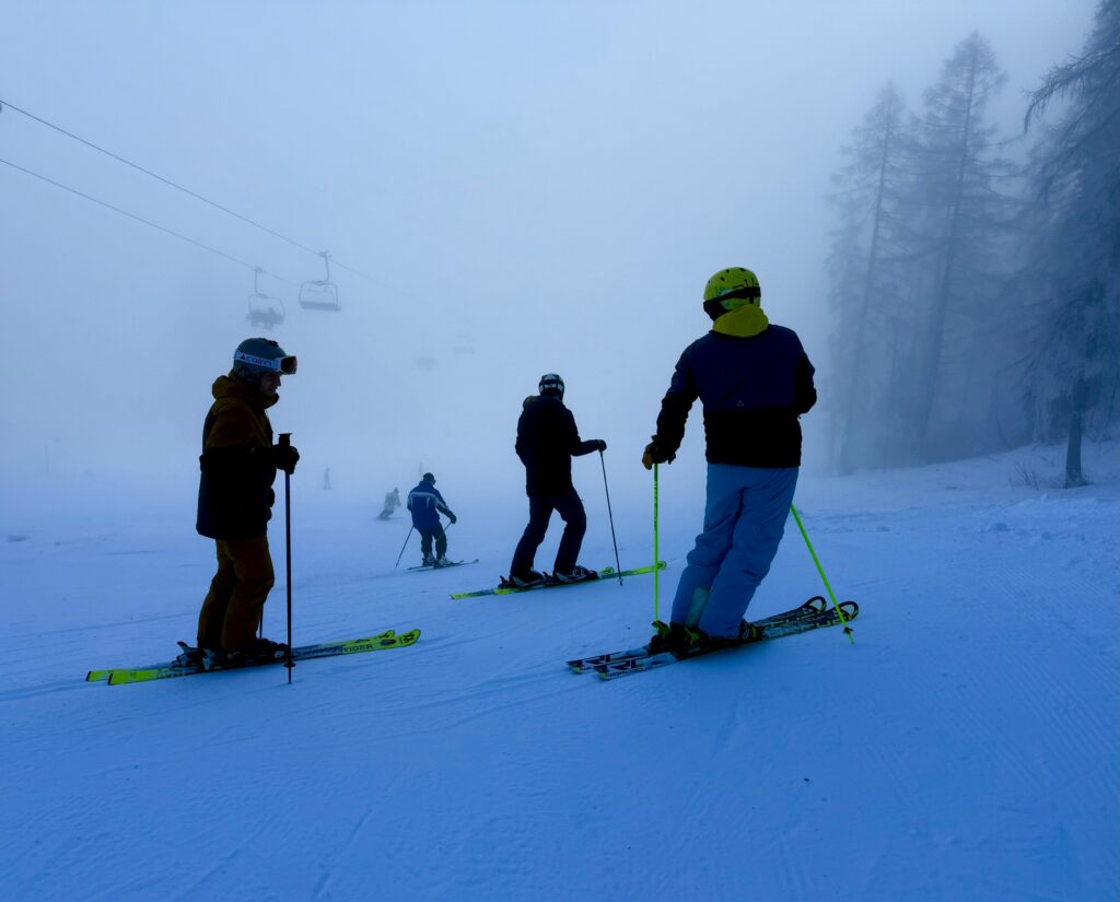 Foggy skiing conditions. Photo by Mihály Köles on Unsplash