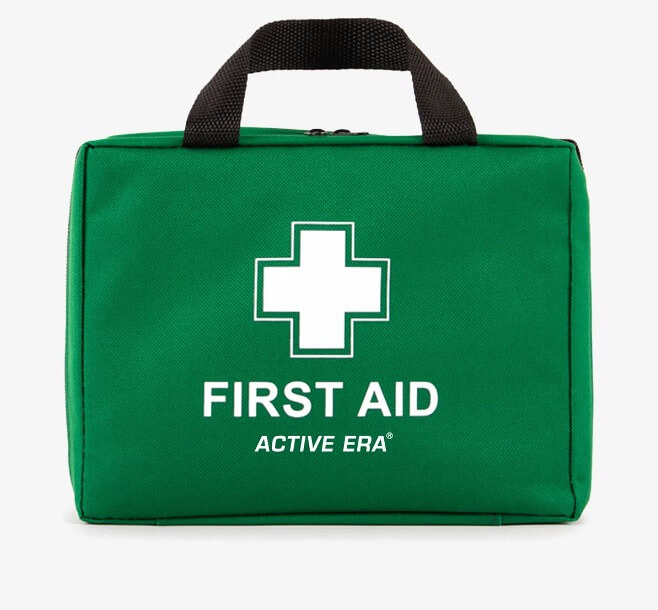 A 180 piece first aid kit in a green water-resistant bag. Source: Active Era