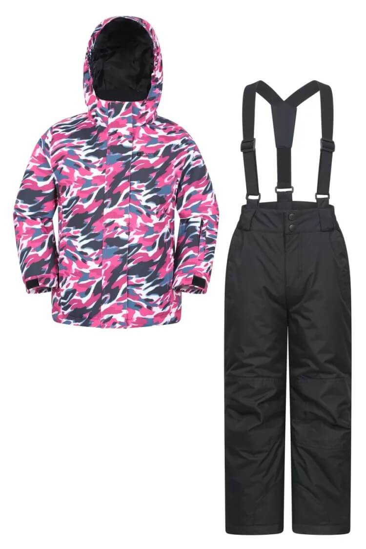 Mountain Warehouse Kids Printed Ski Jacket & Pant Set. Source: Mountain Warehouse