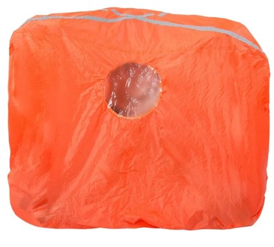 An orange storm shelter for 2-3 people. Source: Mountain Warehouse