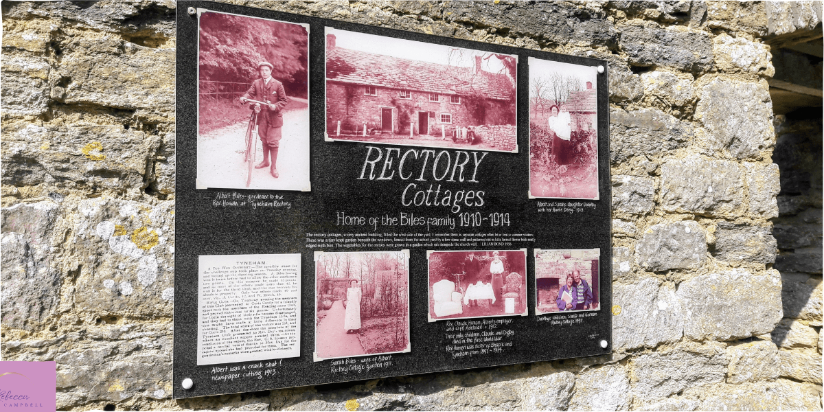 The Rectory Cottage sign in Tyneham Village. Source: Rebecca Campbell Ltd